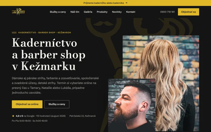 Web Art Studio – ukážka úvodnej obrazovky