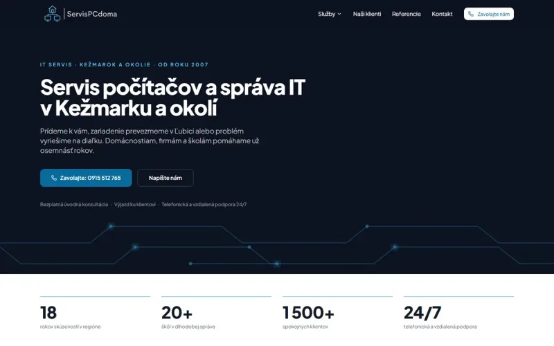 Web servispcdoma.sk – IT servis, siete a správa počítačov pod Tatrami